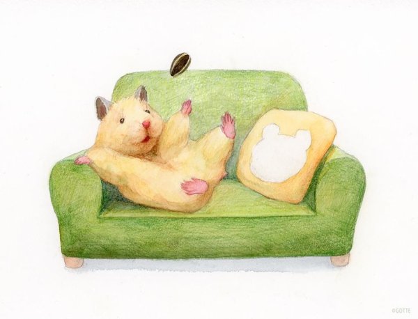 Хомяк Акварельная иллюстрация