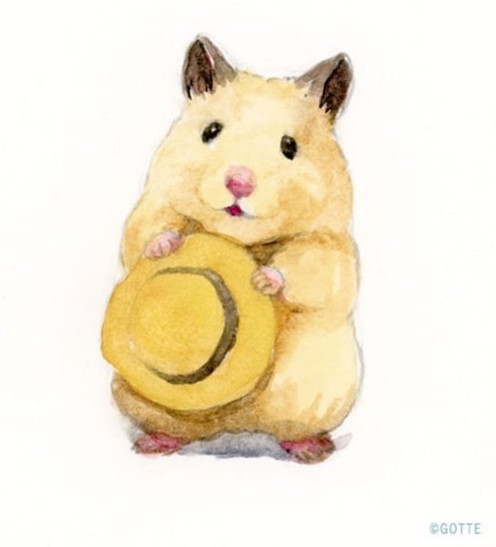 Хомячок акварелью