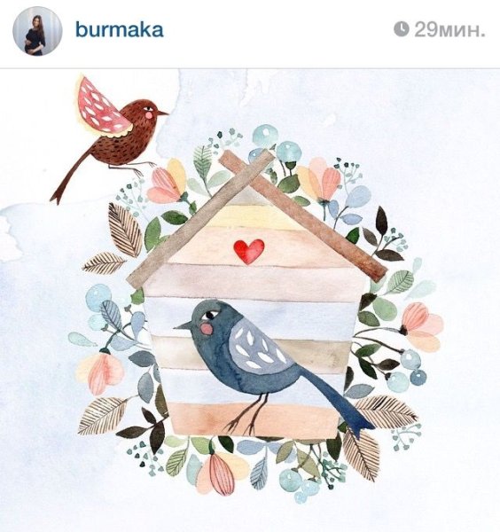 Кормушка рисунок акварель