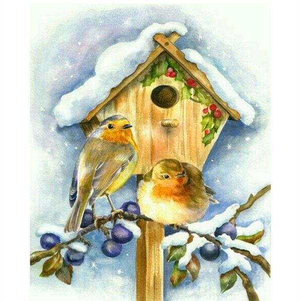 Новогодние птички для декупажа