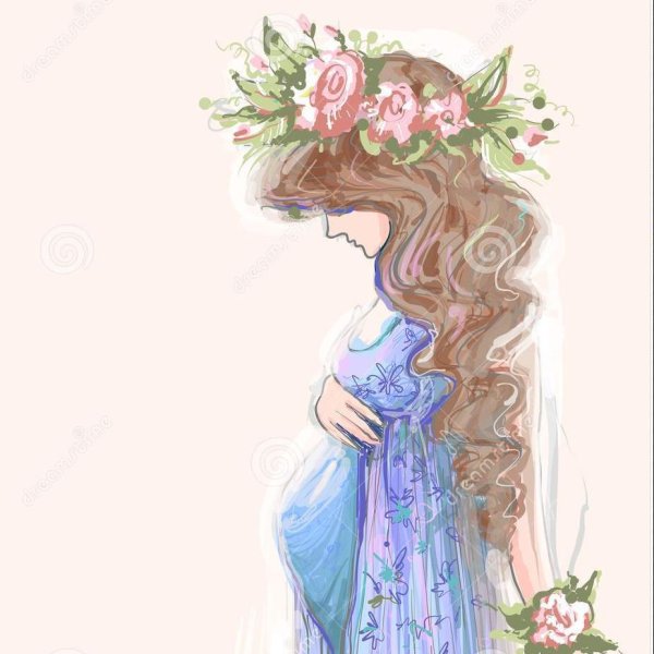 Беременная акварель