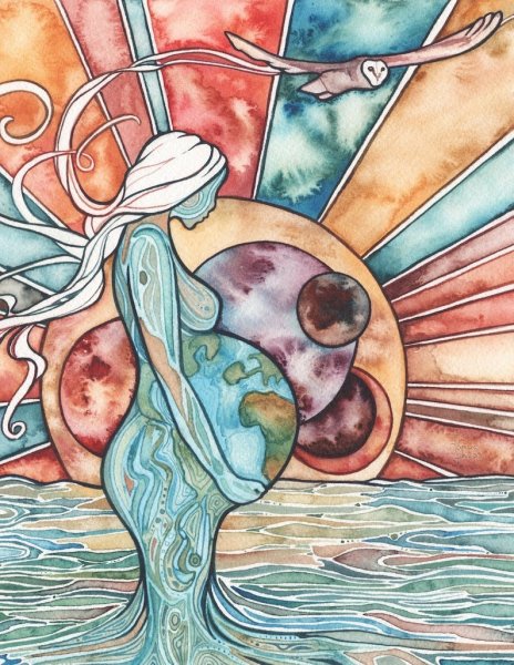 Иллюстрация беременной девушки