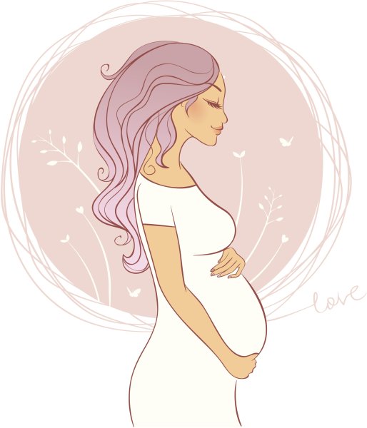 Беременность рисунок акварель