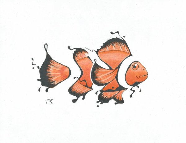 Рыбка в мультяшной графике