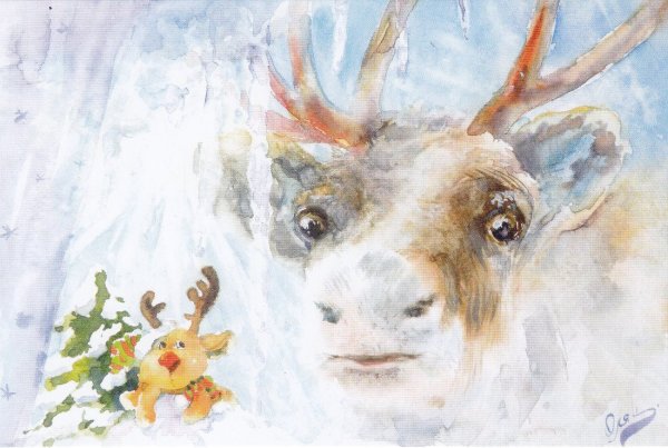 Новогодние рисунки акварелью