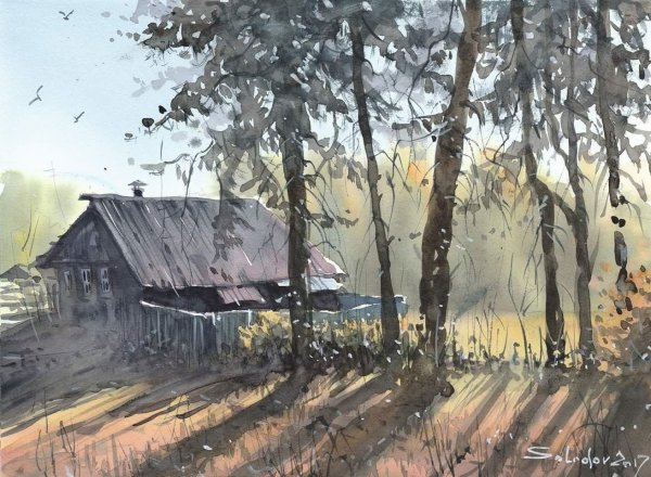 Пейзажи акварелью Николай Солодов