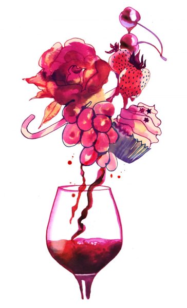 Бокал акварелью