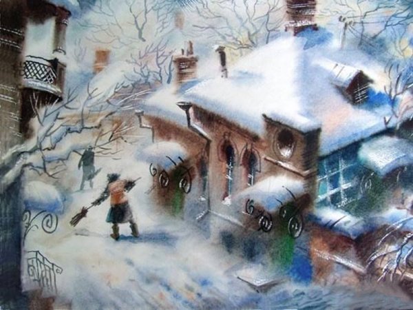 Художник Виктор Зелик зима