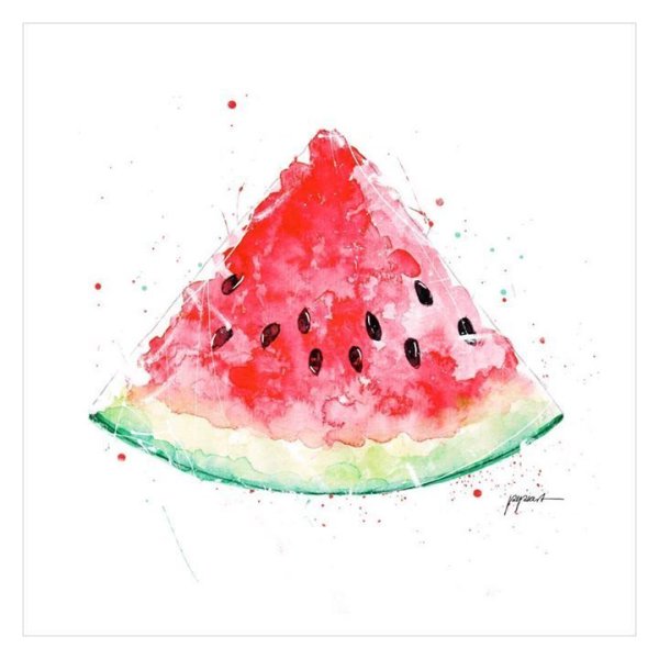 Арбуз акварелью