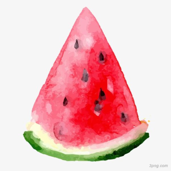 Арбузные дольки акварель