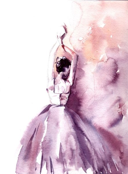 Балерина акварель