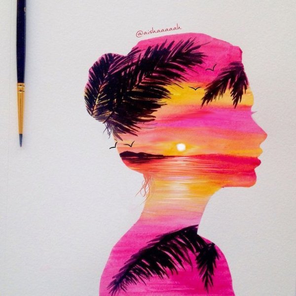 Акварельные силуэты