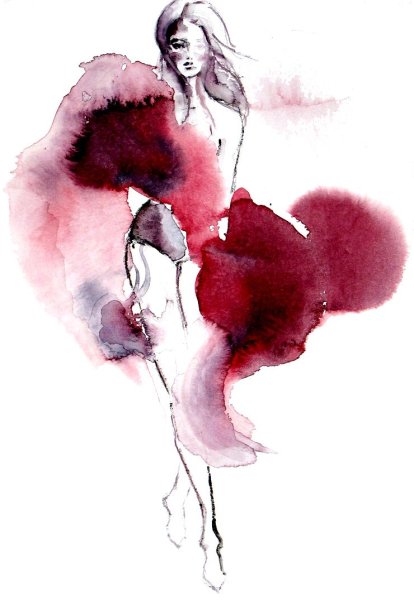 Фэшн иллюстрации акварелью