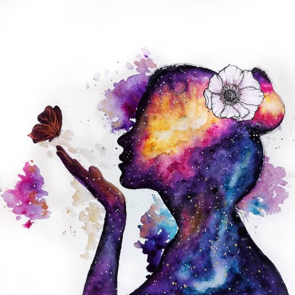 Женская психология акварель