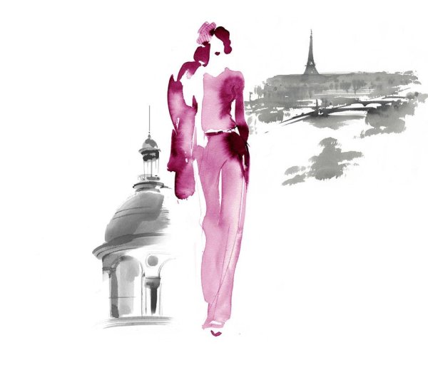 Силуэт акварель