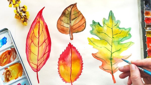 Рисование осенние листья