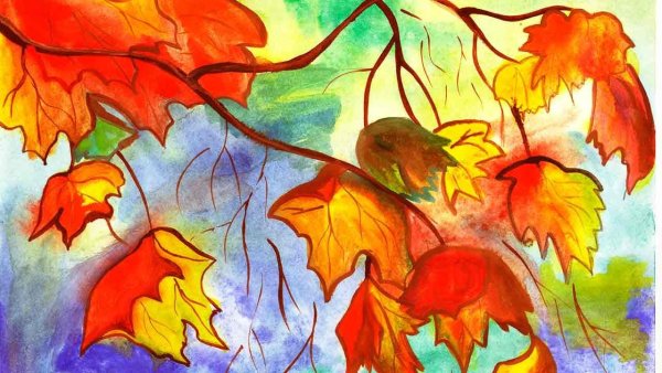 Осенние листья урок рисования