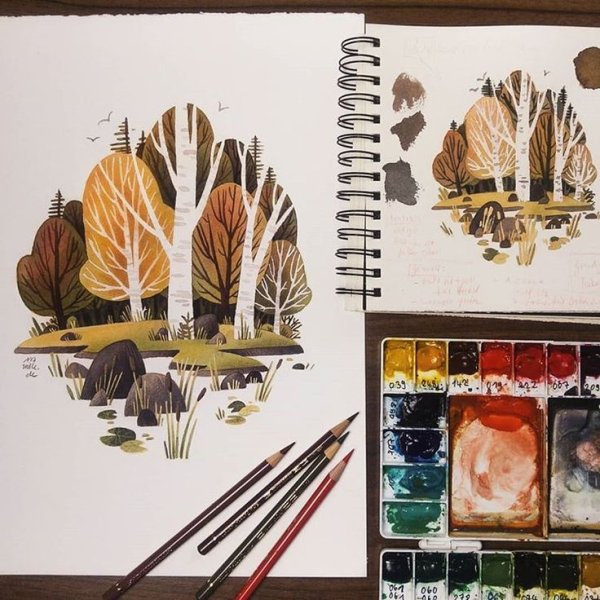 Скетчбук для рисования акварелью