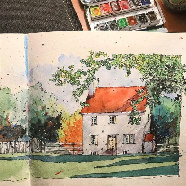 Скетчбук пейзажи