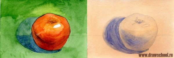 Светотени в рисунке красками