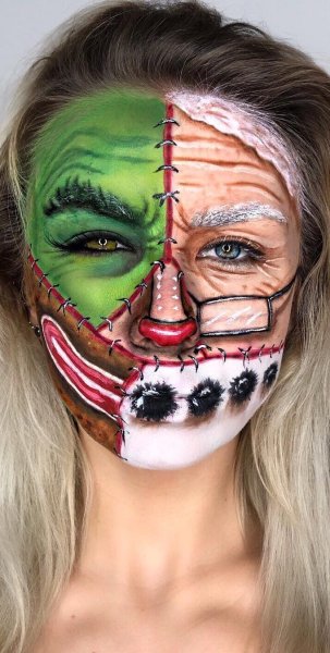 Страшный макияж на новый год