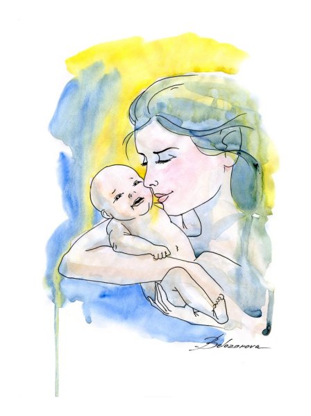 Детские рисунки на тему материнство