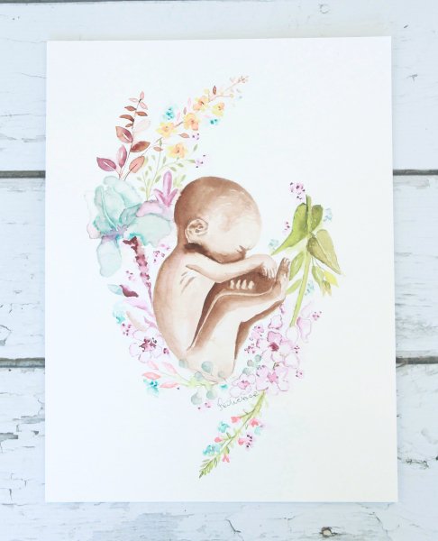 Беременность акварель