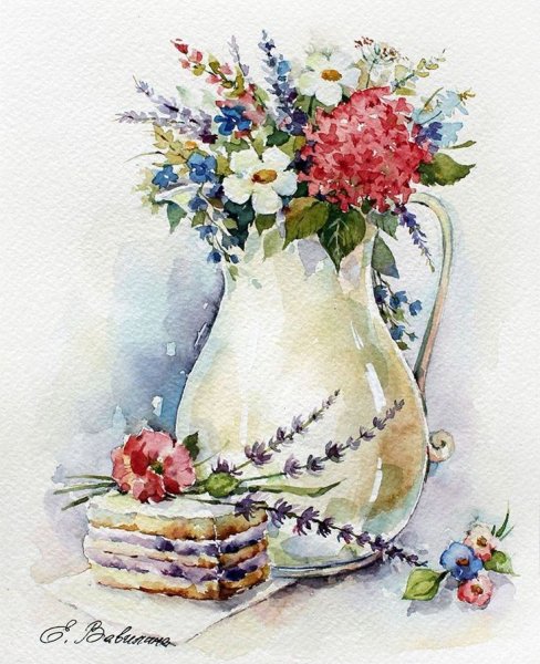 Цветы Вавилина Акварельные художник