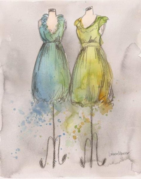 Наряды акварель