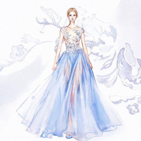 Красивые платья в акварели