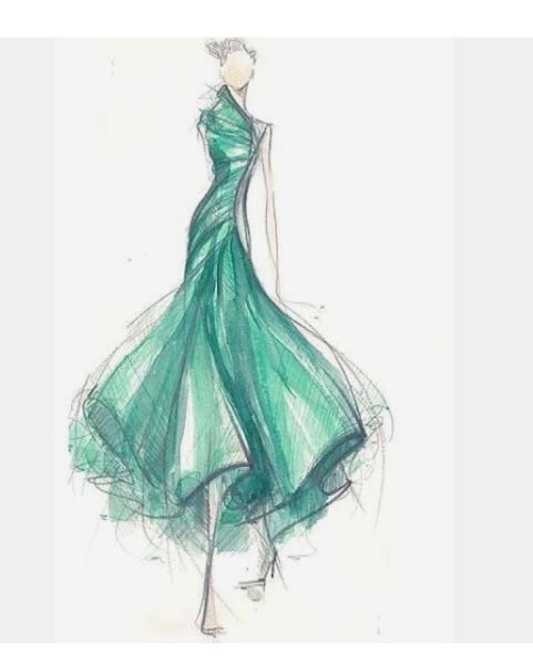 Девушка в платье акварель