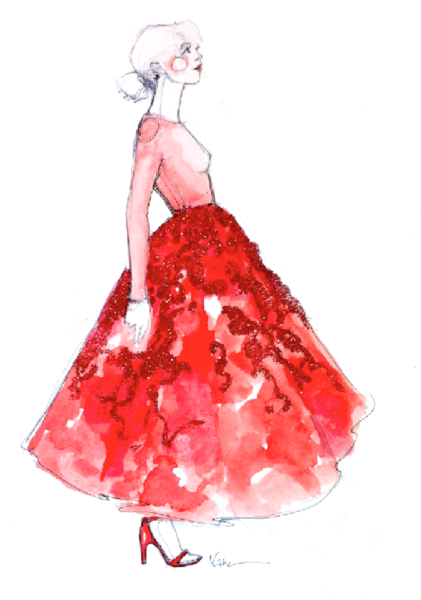 Акварель невеста платье