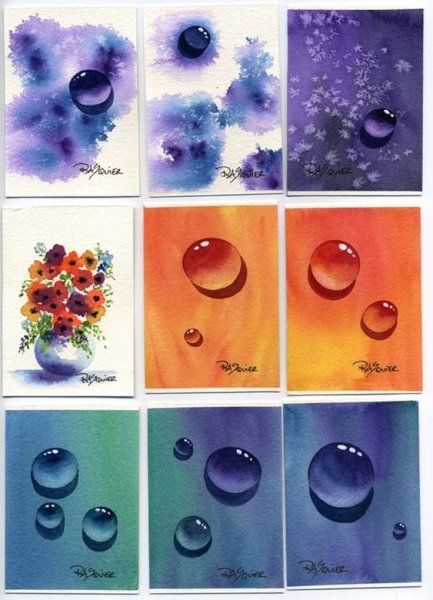 Капли воды акварелью