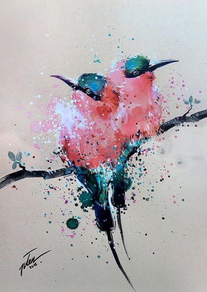 Художник Тилен ти акварель