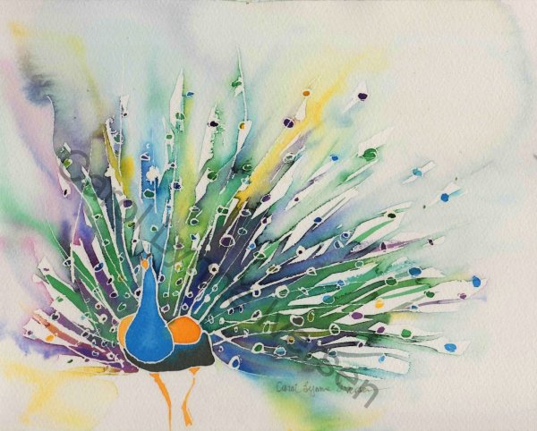 Кляксография Павлин для детей