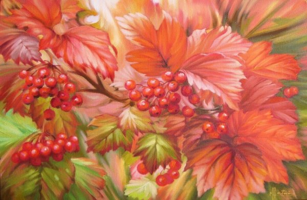 Калина акварель