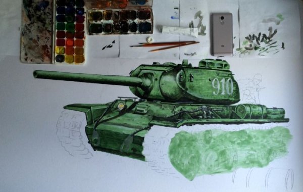 Танк кв 85 рисунок