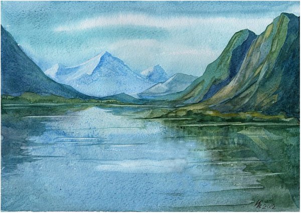 Торосы Байкал акварель