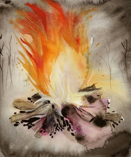 Огонь акварелью