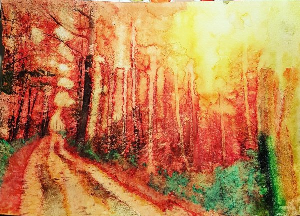 Пламя акварель