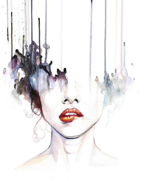 Акварельные рисунки девушек