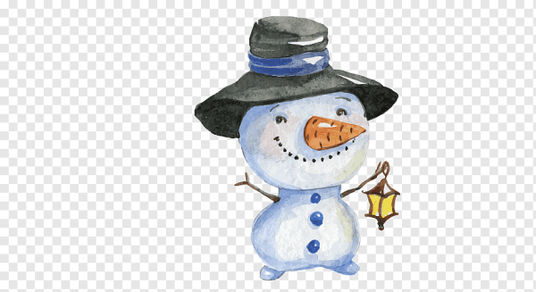 Детские новогодние открытки акварелью