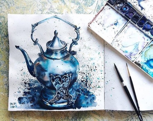 Рисунки металла акварелью