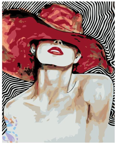 Картина девушка в шляпе