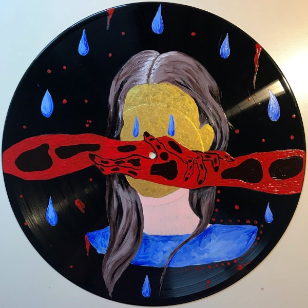 Акрил роспись на виниловой пластинке