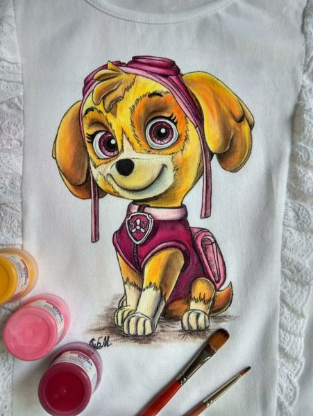Роспись одежды мультяшки
