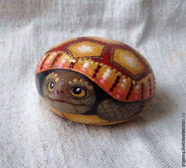 Черепаха роспись на Камне