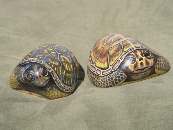 Черепаха роспись на Камне