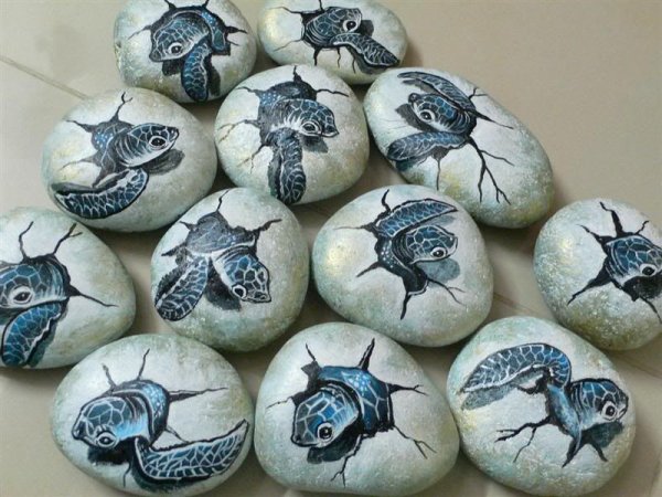 Черепаха роспись на Камне