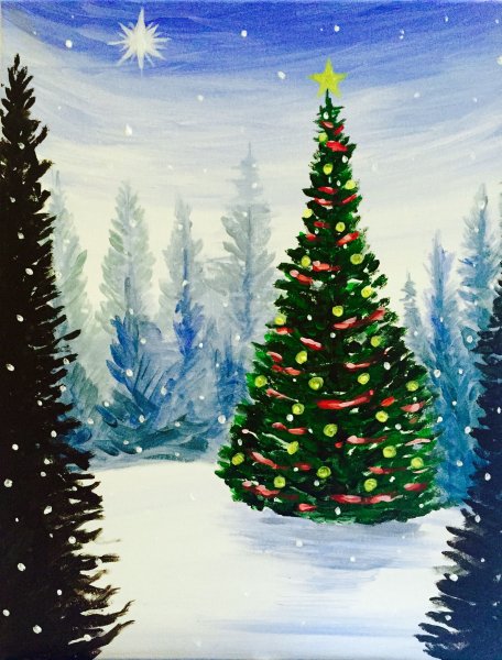 Новогодние открытки акрилом
